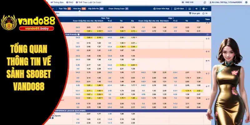 Tổng quan thông tin về sảnh SBOBET VANDO88